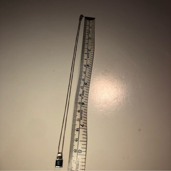 BEN Moss Sapphire & Sterling Silver Pendant w Vintage 925 Chain 16” & 14mm - Picture 5 of 8